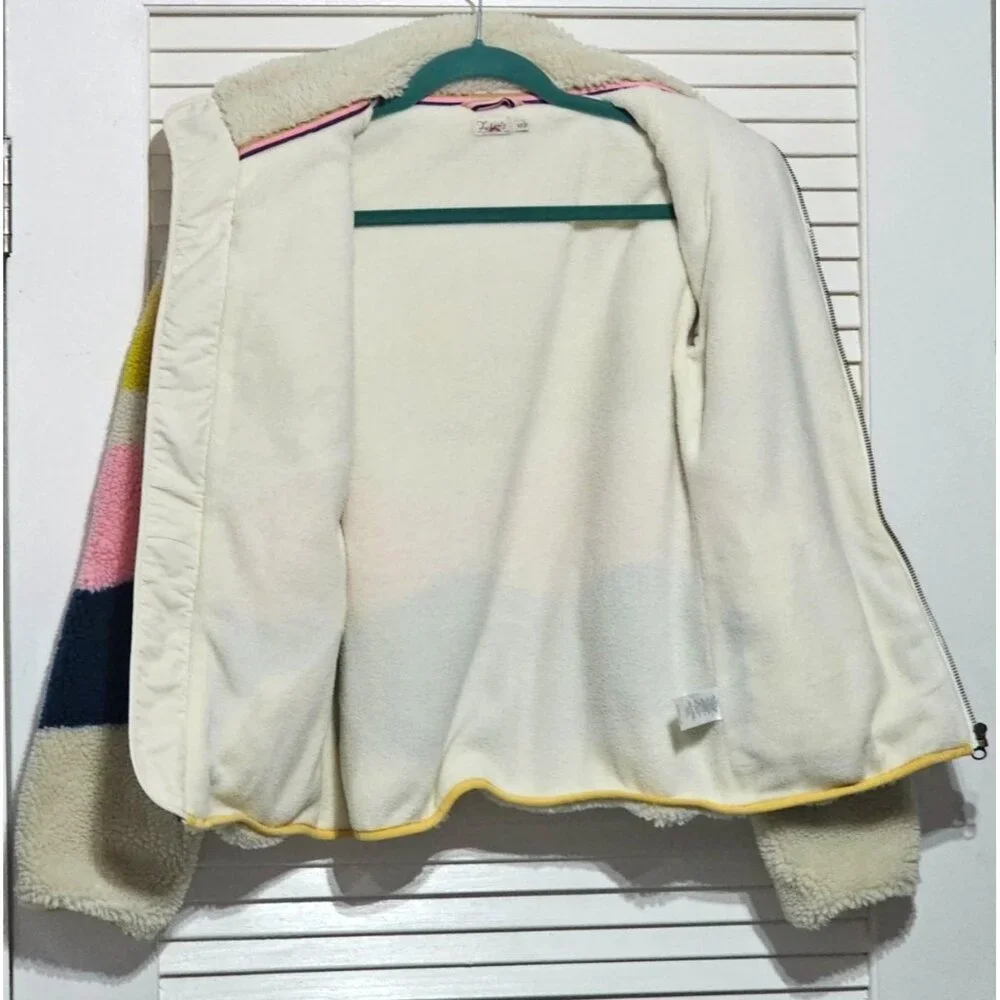 Faherty Women's Multicolor Sun and Wave Faux Sherpa Full Zip Size Xsmall 2980 - Picture 13 of 16